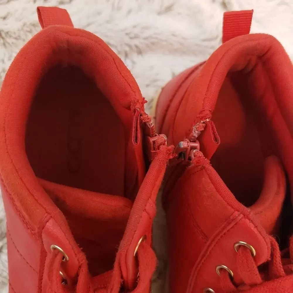 ALDO RED ATHELTIC TENNIS SHOE SIZE 7.5